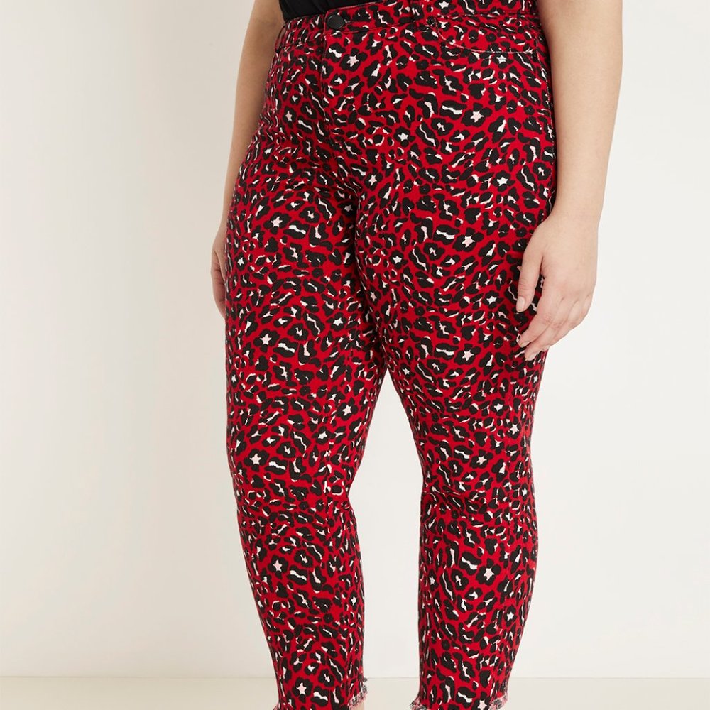 Eloquii Leopard Print Ankle Jean - Picture 2 of 5